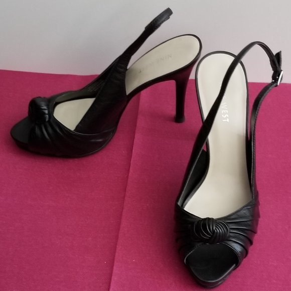 Nine West Slingback Peep toe Dress Platform Pump - Picture 1 of 8